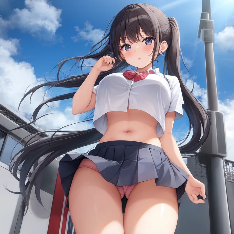 [Holara] Ponytail Under boob Skirt Masterpiece Mini Skirt School uniform Underwear [Illustration]